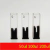 QM29, Sub Micro Volume Cuvettes voor Spectrofotometers, 2 Clear Windows, 50/100/200uL, Half Black Walls